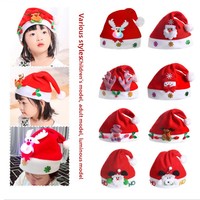 Chapeau de Noël en peluche haut de gamme épaissi pour bébés et enfants, avec lumières et effets lumineux, également adapté aux adultes