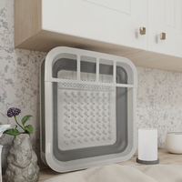Boîte de rangement de cuisine moderne en plastique PP, étagère pliable portable pour le drainage, type sur pied, installation, nettoyage de la vaisselle