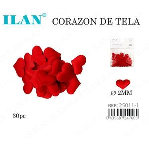 Coriandoli a Forma di Cuore in Tessuto ILAN 2MM 30pz Rossi Decorazioni Ornamentali - Product Image 3