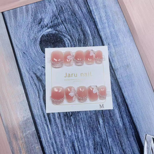 <span class=keywords><strong>Uñas</strong></span> Postizas Cuadradas de 164 Piezas, con Diseño de <span class=keywords><strong>Flores</strong></span> Pintadas a Mano en Tono Rosa Suave, Estilo Ojo de Gato Francés y Decoración de Perlas - Product Image 2