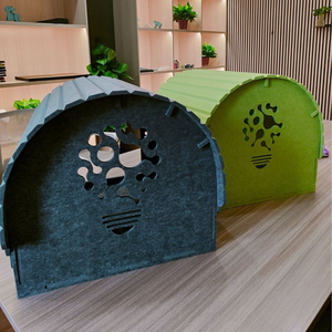 Cave pour chat en feutre polyester de qualité supérieure – Lit pour chat pliable et résistant aux griffures pour chatons et chats de grande taille - Product Image 4