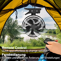 Ventilateur à pince portable rechargeable par USB de 8 pouces Ventilateur à pince à 5 lames pour chariot de golf en plein air Ventilateur à pince pour batterie 12000mAh