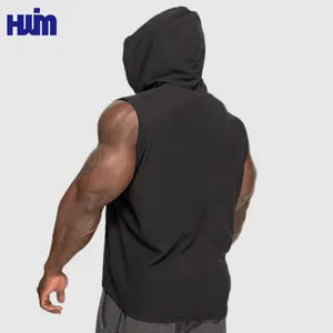 Débardeurs à capuche pour hommes Bodybuilding Muscle Cut Off T Shirt Sleeveless Gym Training Hoodies High Quality Workout Quick Dry Vest