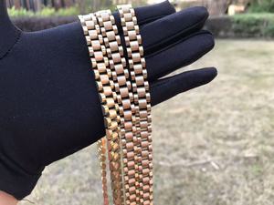Kalung Rantai Kuba Desain Klasik Berlapis Emas Stainless Steel untuk Wanita Pria Perhiasan Rantai Nugget Rollie - Product Image 2