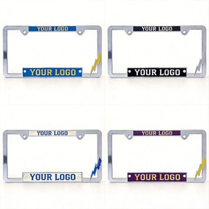 Cache-plaques d'immatriculation en alliage de zinc, sans rouille, personnalisables, norme américaine, finition chromée, couleur et <span class=keywords><strong>logo</strong></span> personnalisés, style attrayant, à suspendre - Product Image 4