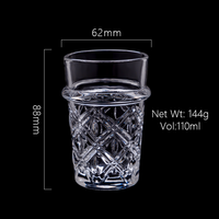 Mug à thé en verre cristal moderne réutilisable personnalisable de 100 ml, qualité supérieure, compatible lave-vaisselle, cadeau d'affaires, vaisselle