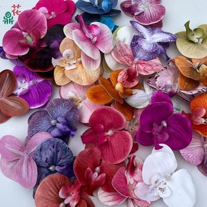 Tête de fleur d'orchidée Phalaenopsis en soie laminée 3D, décoration de mariage, fleur artificielle DIY, décoration intérieure, accessoires de photographie - Product Image 1