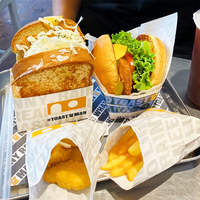 Boîtes à hamburgers écologiques personnalisées avec logo imprimé, contenants à sandwichs, emballages alimentaires à emporter pour restaurants de sushis et services de traiteur