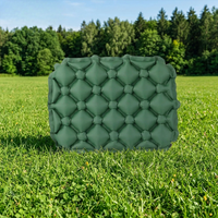 Coussin de siège gonflable pliable - Coussin en polyester résistant à l'humidité pour le camping, la randonnée, le trekking, le pique-nique, le barbecue - Conception confortable