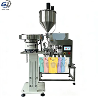 Remplisseuse et Bouteuse Rotative Semi-Automatique de Sachets Doypack à Bec Verseur, Moteur de Pompe, Remplissage de Liquides de Haute Précision pour Boissons, Lait, Bière, Aliments (Modèle de Bureau)