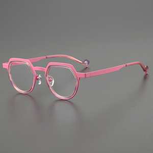 ¡Novedad de 2025! Montura de gafas de ordenador poligonales para mujer, gafas de moda coloridas en azul, púrpura, rosa, naranja, gafas de especificación de buena calidad - Product Image 4
