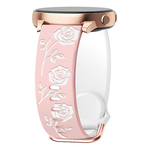 Bracelet de montre en silicone à motif de fleurs roses de 20 mm, compatible avec <span class=keywords><strong>Huawei</strong></span> GT3/GT3 Pro/GT2 Sport, bracelet de remplacement pour montre - Product Image 5