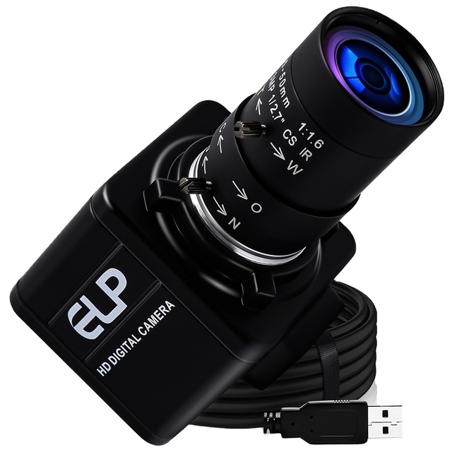 ELP Camera Global Shutter 1080P 90FPS USB Camera 10x Manual Zoom CS 5-50mm Webcams for Pc Golf Shooting