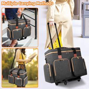 Maletín rodante multifuncional con compartimento acolchado para ordenador portátil, bolso de mano con ruedas para profesores para enseñanza y oficina - Product Image 6