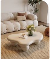 Table basse en bois durable Cream Clouds, style scandinave moderne minimaliste, meubles de salon pour petites maisons, tendance en ligne