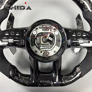 Volante de Fibra de Carbono Forjado Personalizado, Apto para <span class=keywords><strong>Mercedes</strong></span> Benz W206 W205 W204 W213 W177 W463 GT GLS63 GLE63 G63 A45 C63 E63 - Product Image 3