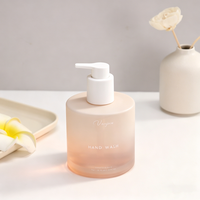 Flacon pompe en verre à épaule plate et base lourde de 300 ml pour après-shampoing, shampoing, savon pour les mains, gel douche, lotion