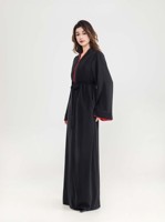 Abaya Kimono Ouverte pour Femmes Musulmanes, Modèle Unique avec Ceinture à Nouer, Logo Personnalisé OEM, Mode Modeste et Élégante