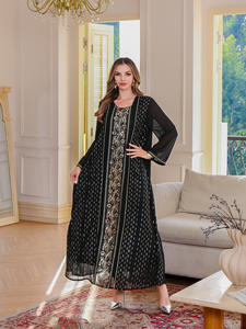2025 nuevo Abaya de malla de manga larga de lujo, vestido de túnica musulmana de Oriente Medio - Product Image 2