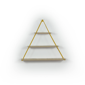 Moset <b>Floating</b> Wall <b>Shelf</b> Triangle Metal Bracket Oak Yellow For Books Decorative Display - Product Image 3
