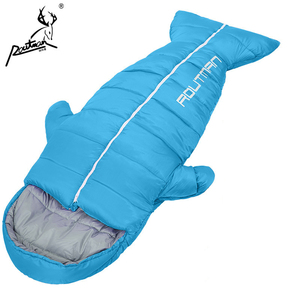 Sac de couchage chauffant pour enfants RS-93C Winter Carry Green Shark Shaped Mummy Style 3 saisons, en fibres creuses, rembourré de coton PP 250G - Product Image 6