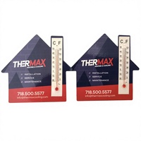 Termometer Kulkas Magnetik Bentuk Rumah Pengukur Suhu Celcius Fahrenheit Stiker Logo Cetak Warna