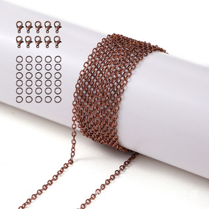 DIY Jewelry Accessories Necklace Set Electroplated Gold Flat Wire O Chain Tassel <b>Bracelet</b> Lobster Clasp - Product Image 4