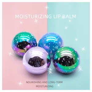 Wholesale Organic Vegan Moisturizing Round Golden Silver Lip Balm Ball Vegan Herbal Organic Moisturizing Disco Ball Lip Balm