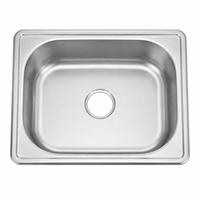 Évier de cuisine TADT Premium en acier inoxydable brossé, design moderne, à poser, rectangulaire, avec robinet