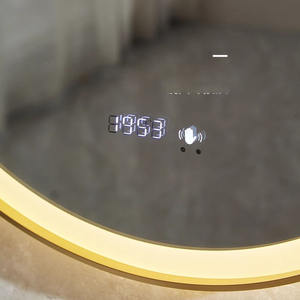 <span class=keywords><strong>Miroir</strong></span> intelligent LED Art Déco <span class=keywords><strong>avec</strong></span> cadre en acier inoxydable sans soudure, moulage intégré, cadre en verre, SUS 304 316, pour salle de bain, à suspendre au mur - Product Image 4