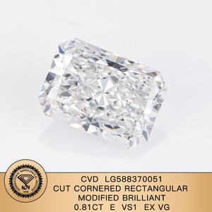 Diamantes Sueltos CVD al por Mayor de Messi Jewelry, Corte Radiante, 0.81CT, E VS1, Diamantes Cultivados en Laboratorio - Product Image 2