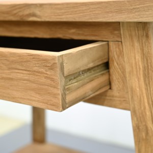 Old Teak Console <b>Table</b> with 1 Drawer, Reclaimed Wood Hall <b>Table</b> with Natural Weathered Texture for Entryway and Hallway - Product Image 4
