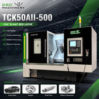 Torno CNC de Bancada Inclinada TCK50A con Control CNC GSK, Torreta Servo de 12 Estaciones, Máquina de Torneado de Metal de Alta Precisión para Piezas de Eje