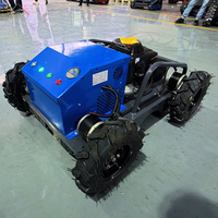 Tondeuse à gazon robotisée RC multifonction certifiée CE EPA, chenilles en caoutchouc, démarrage électrique, moteur à essence, usage industriel professionnel agricole