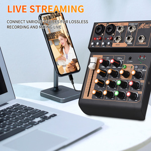 เครื่องผสมสัญญาณเสียงแบบพกพา4ช่องแผงวงจรมิกซ์เสียงขนาดเล็กพร้อม USB BT 48V Phantom Power 3-band EQ <span class=keywords><strong>Loopback</strong></span> button - Product Image 6