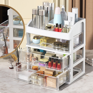 Cosmetic Desktop <b>Drawer</b> Organizer 10-20L <b>Plastic</b> <b>Storage</b> Rack With <b>Drawers</b> For Makeup Display - Product Image 1
