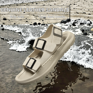 Ready Stock Fast Delivery Light Weight PU Upper Anti-Slippery Comfortable Sole Men Summer Beach Open Toe <b>Sandals</b> - Product Image 2