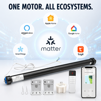 Moteur de store enrouleur intelligent en aluminium Matter, tube de 35 mm, 50/55 mm, 6 Nm, WiFi, Tuya, Apple Home, Alexa, Google, SmartThings, rideau motorisé