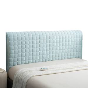 Housse de tête de lit élastique simple matelassée anti-poussière en velours cristal et soie glacée, protection intégrale de style minimaliste pour chevet - Product Image 3