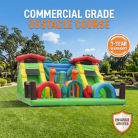 Structure gonflable commerciale 3D géante à thème jungle champignon de dessin animé avec double toboggan pour location de fêtes d'enfants, en PVC 0,55 mm, garantie 3 ans