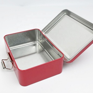 Ready Stock Colorful Rectangular Hinged Clasp Tinplate <b>Box</b> <b>Empty</b> Metal Storage Tin Can For Snack Biscuit Holiday <b>Gift</b> Packing - Product Image 5