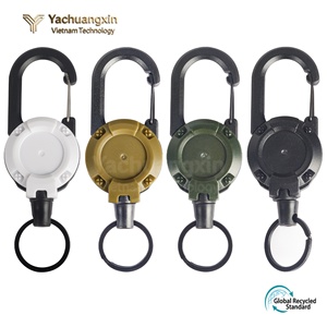 Porte-clés mousqueton rétractable avec câble métallique pour sac à dos, randonnée, camping, utilisation en extérieur, alliage d'aluminium, 1 pièce - Product Image 6