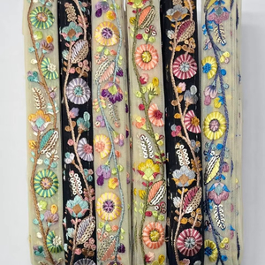 Pas cher Prix Dentelle Tissu Vêtements Paillettes Tressé Dentelle Diy Paillettes Costume Textile Gota Dentelle Garniture - Product Image 1