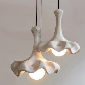 <b>Modern</b> Black White Wave Pendant <b>Light</b> Plastic <b>LED</b> Warm White 3500K Suspended <b>Ceiling</b> Lamp Large Size Living Room Use - Product Image 6