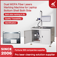 Machine de marquage laser à double fibre MOPA pour le dessus et le dessous des ordinateurs portables, l'intérieur et l'extérieur des coques, le code QR et le logo sur l'aluminium