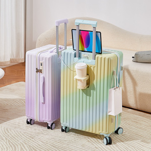 Nouvelle <span class=keywords><strong>Valise</strong></span> à Roulettes Unisexe Haut de Gamme en Néoprène Ultra-légère Grande Capacité à Couleurs Dégradées, Verrouillable, 24 Pouces, pour Étudiants et Professionnels - Product Image 4
