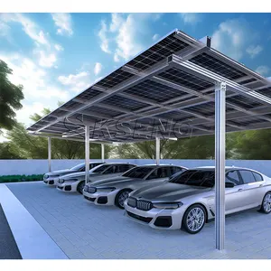 Best Selling New Design Ground Mount Solar Car Port Solar Car Parking Canopy Solar Sunshade Carport Parking