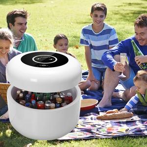 Table basse <span class=keywords><strong>ronde</strong></span> intelligente de nouveau style avec chargement sans fil par haut-parleur Bluetooth et mini-réfrigérateur intégré - Product Image 5