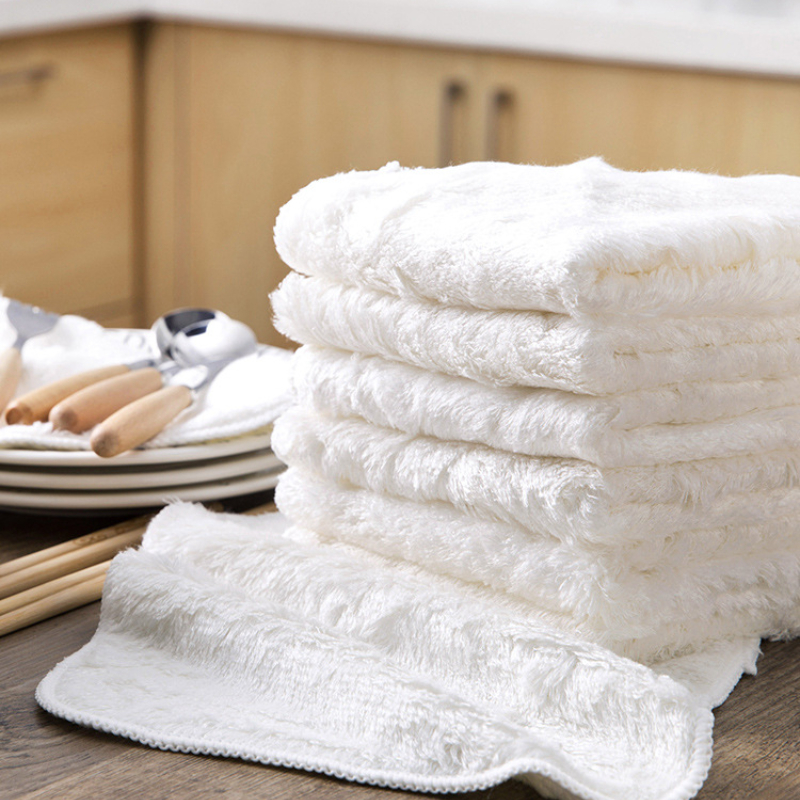 Плотная впитывающая ткань из вискозного волокна, кухонное полотенце для мытья посуды, не прикасается к масляной чаше, обезжиривающая посуда