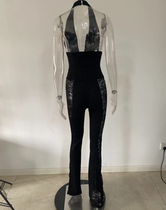 <span class=keywords><strong>Tuta</strong></span> <span class=keywords><strong>Aderente</strong></span> Sexy da <span class=keywords><strong>Donna</strong></span> con Collo all'Americana, Schiena Scoperta, in Pizzo Nero, Casual e Alla Moda - Product Image 4